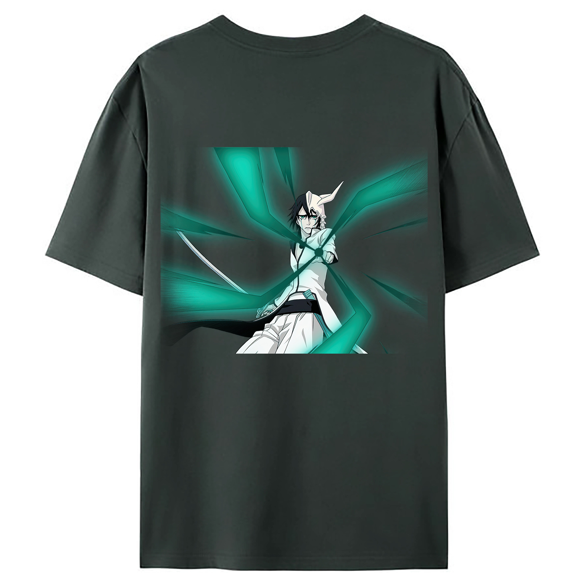 （画像用） ブリーチ ウルキオラ·シファー BLEACH Ulquiorra cifer 綿100％ メンズ半袖Tシャツ（バックプリント） 通気性